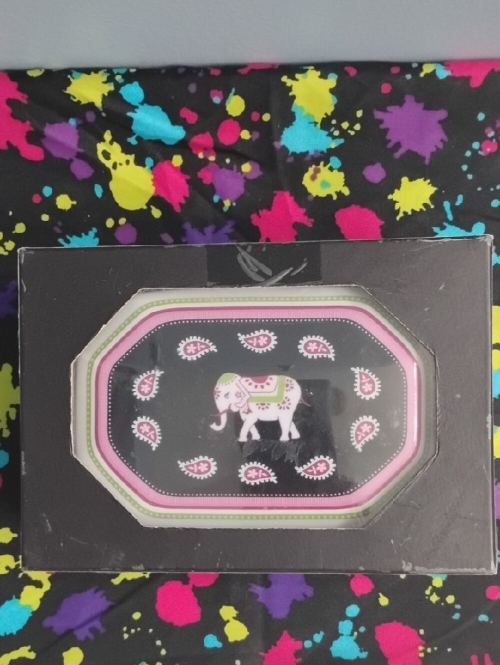 NIB 🩷 Retired Vera Bradley "Pink Elephants" Ceramic Trinket Box - Picture 3 of 4